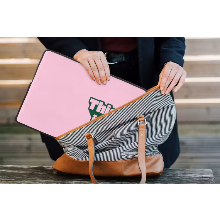 Laptophoes - Groen - Teskt - This is art - Roze — 4