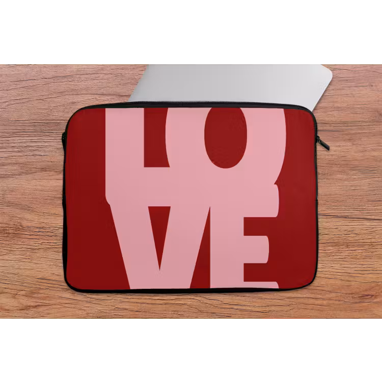 Laptophoes - Love - Rood - Blokletters — 2