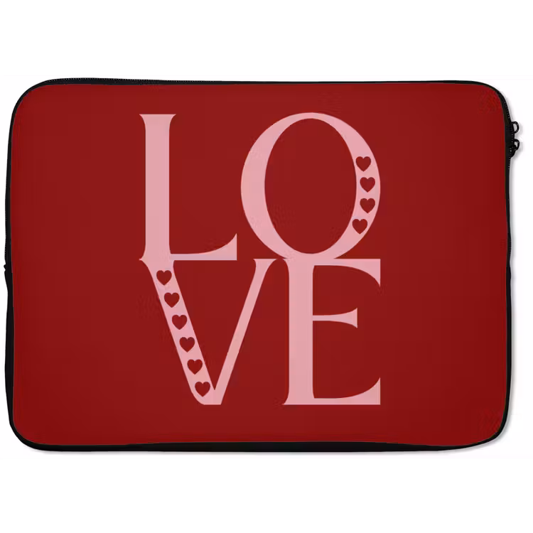 Laptophoes - Love - Rood - Hatjes — 1