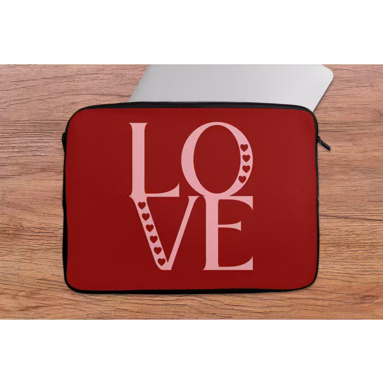 Laptophoes - Love - Rood - Hatjes — 2