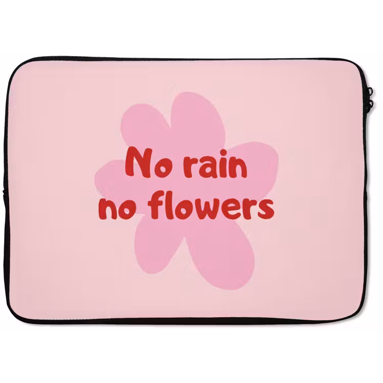 Laptophoes - No rain no flowers - Bloem - Roze — 1