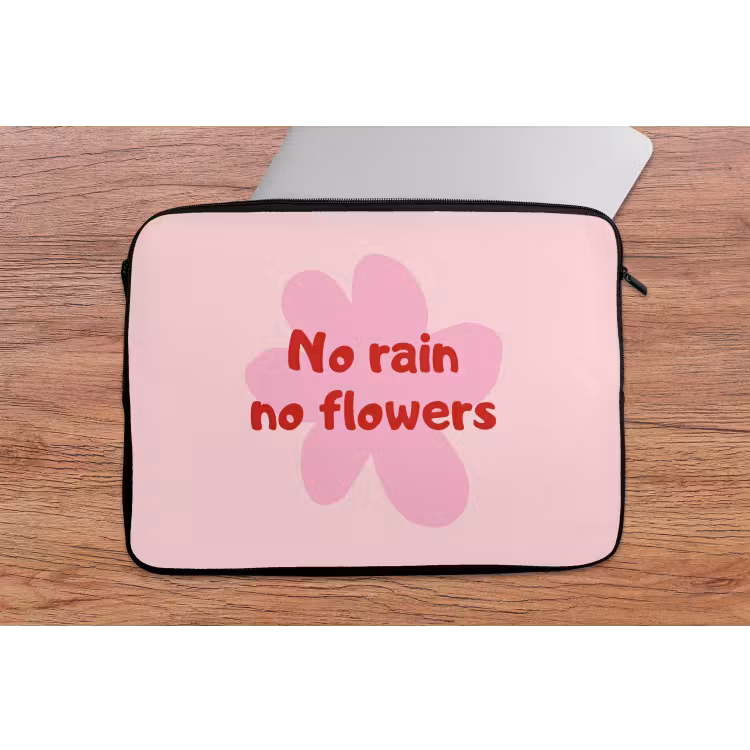 Laptophoes - No rain no flowers - Bloem - Roze — 2