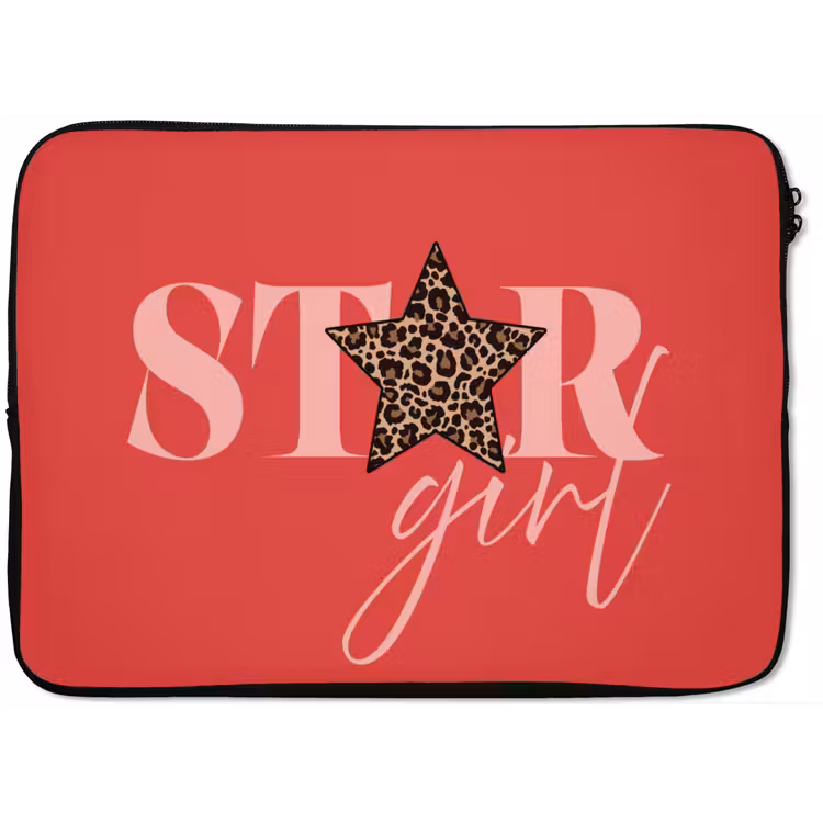 Laptophoes - Star girl - Rood - Panter - Ster — 1