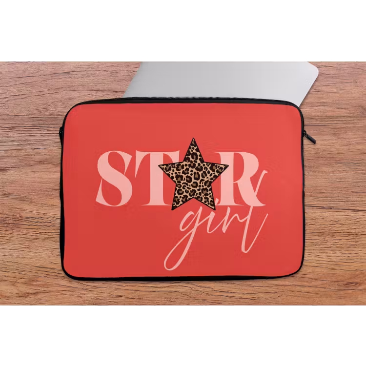 Laptophoes - Star girl - Rood - Panter - Ster — 2