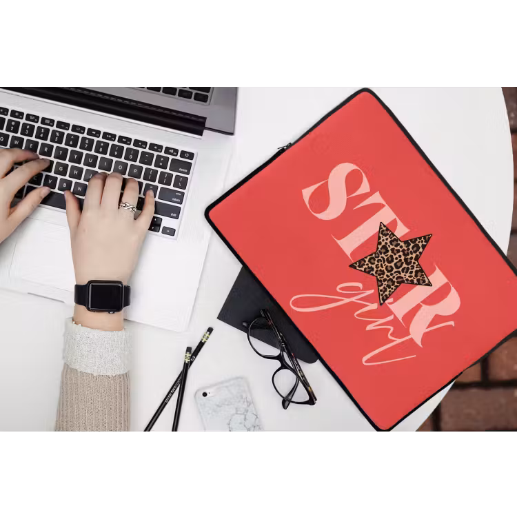 Laptophoes - Star girl - Rood - Panter - Ster — 3