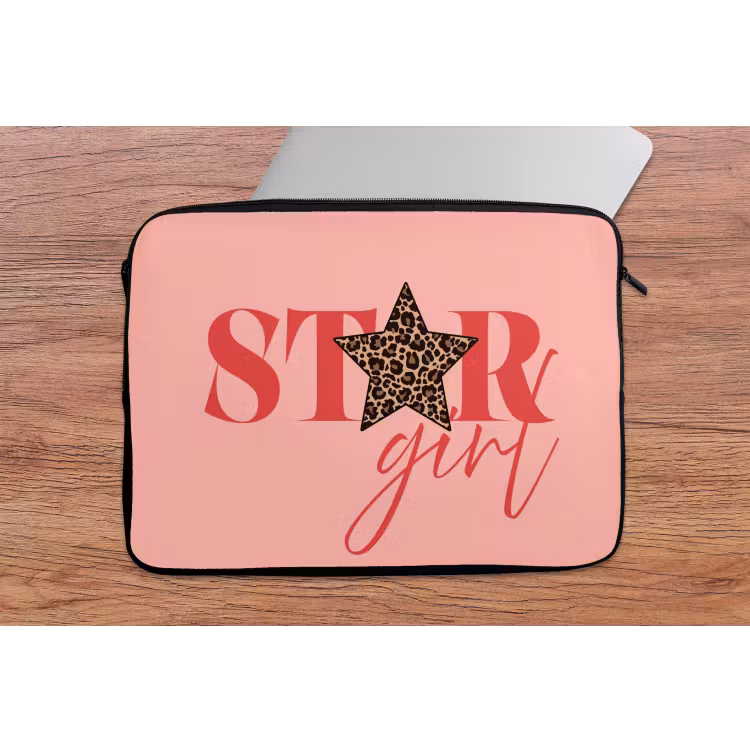 Laptophoes - Star girl - Roze - Panter - Ster — 2