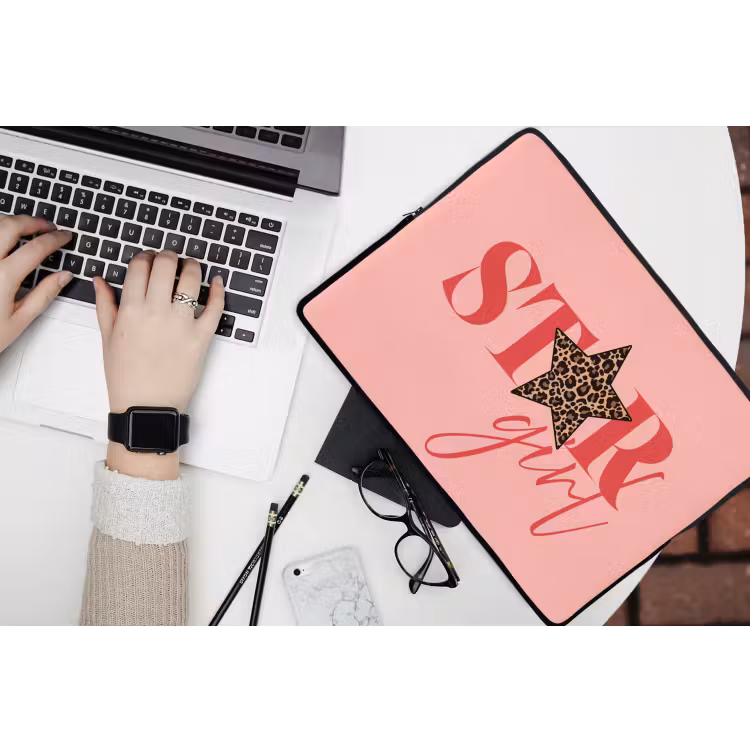 Laptophoes - Star girl - Roze - Panter - Ster — 3