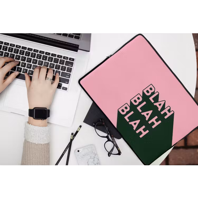 Laptophoes - Tekst - Grafisch - Groen - Schaduw — 3