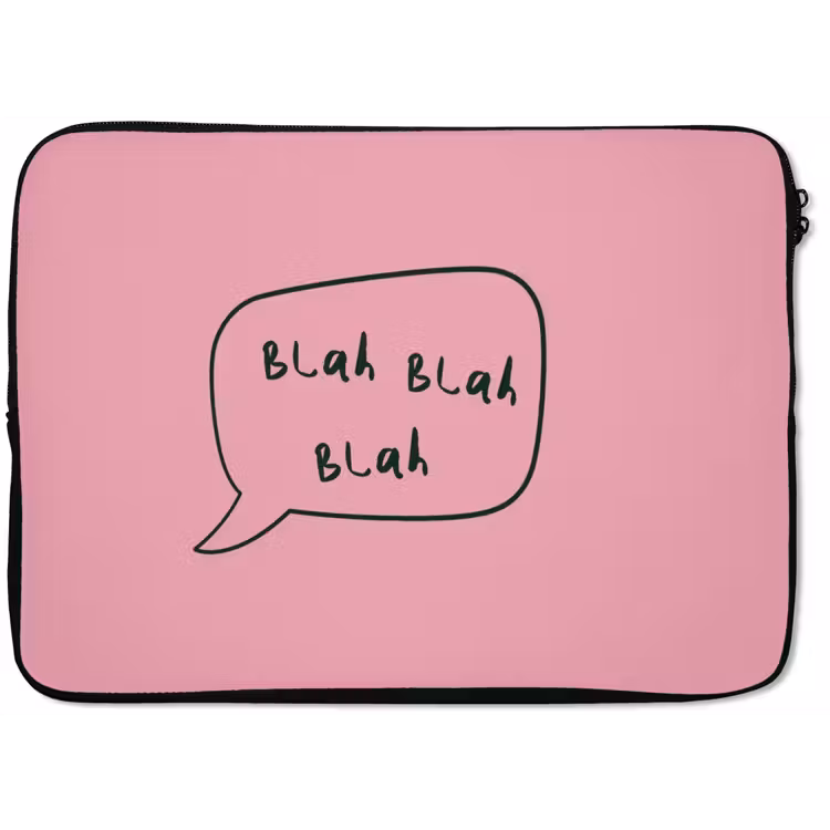 Laptophoes - Tekstwolkje - BLAH BLAH BLAH - Roze — 1