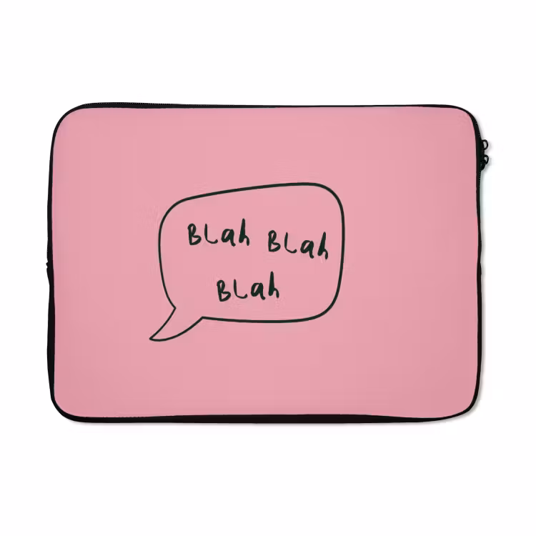 Laptophoes - Tekstwolkje - BLAH BLAH BLAH - Roze — 5