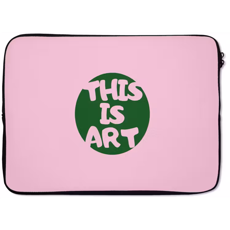 Laptophoes - This is art - Tekst - Cirkel - Groen — 1