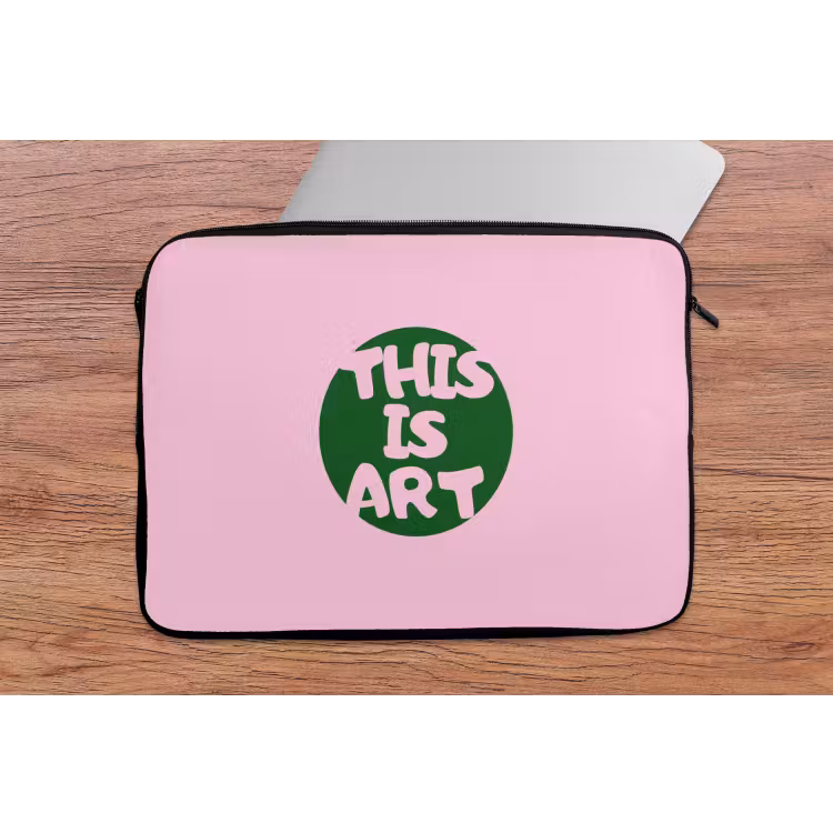 Laptophoes - This is art - Tekst - Cirkel - Groen — 2