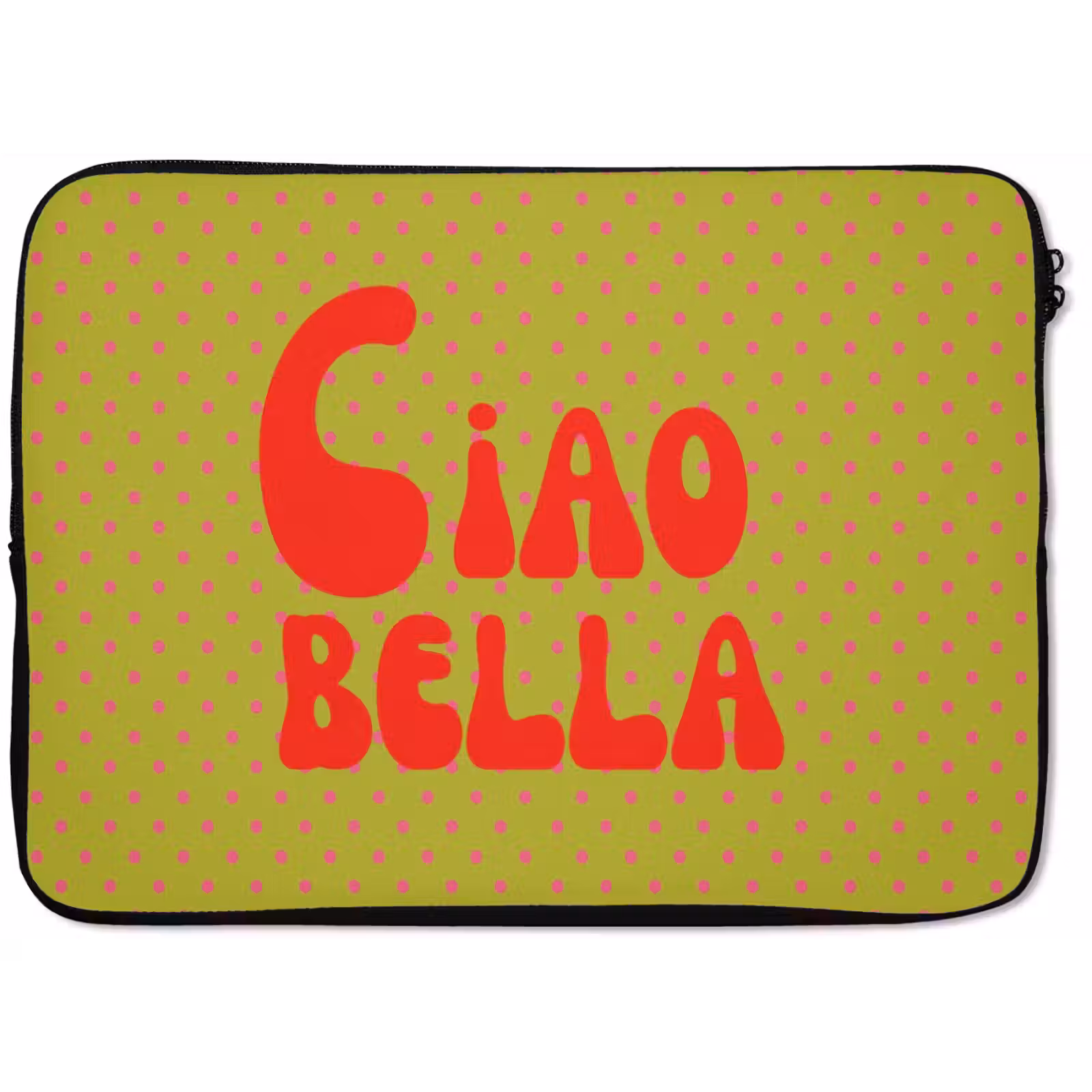 Laptophoes - Ciao bella - Rood - Groen - Stippen — 1