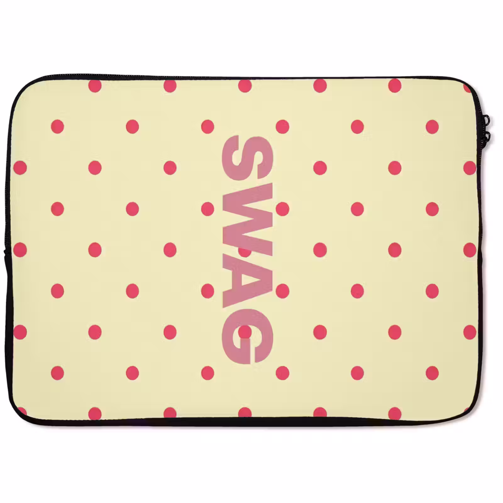 Laptophoes - Swag - Roze - Stippen - Geel — 1