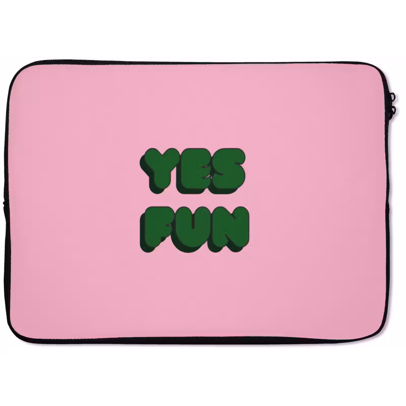 Laptophoes - Yes fun - Groen - Roze — 1