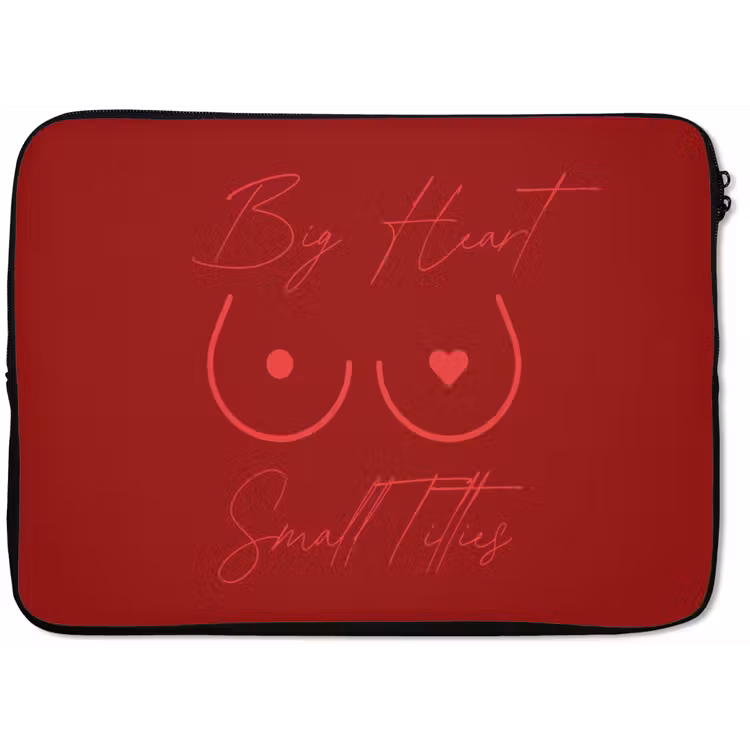 Laptophoes - big heart small titties - Hart - Rood — 1