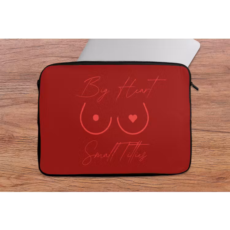 Laptophoes - big heart small titties - Hart - Rood — 2