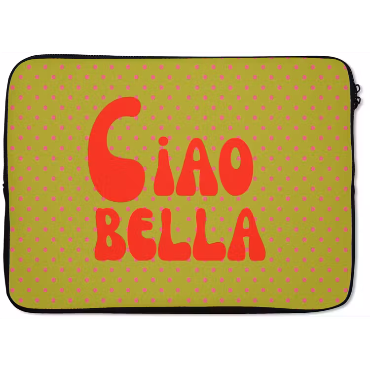 Laptophoes - Ciao bella - Rood - Groen - Stippen — 1