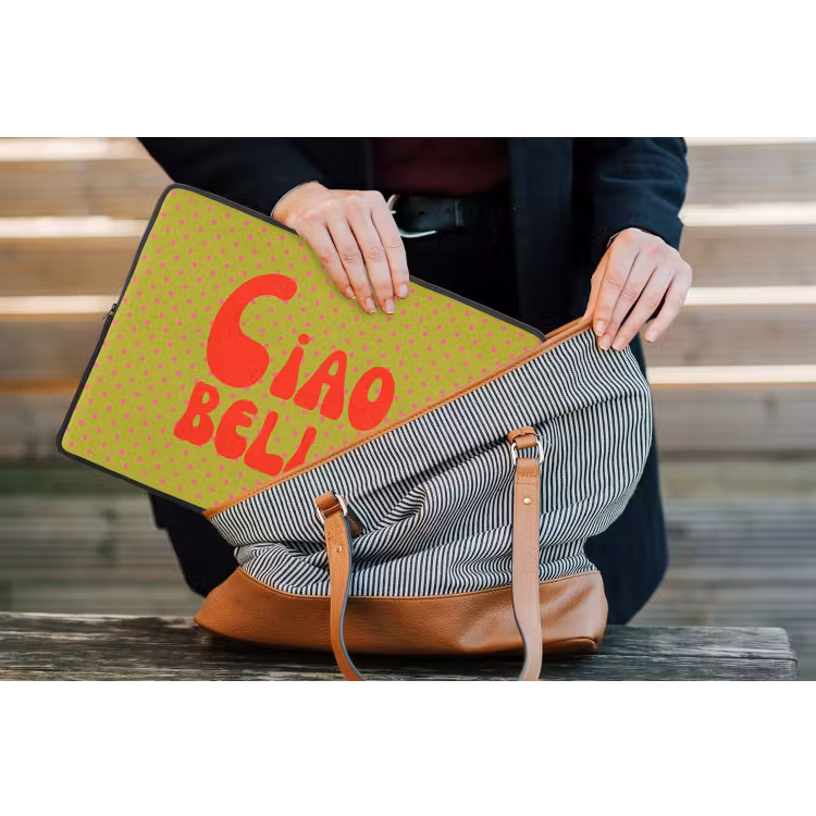 Laptophoes - Ciao bella - Rood - Groen - Stippen — 4