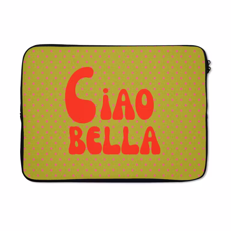 Laptophoes - Ciao bella - Rood - Groen - Stippen — 5