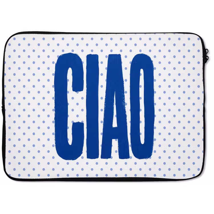 Laptophoes - Ciao - Blauw - Stippen — 1