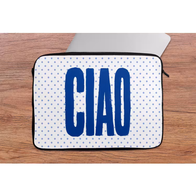 Laptophoes - Ciao - Blauw - Stippen — 2