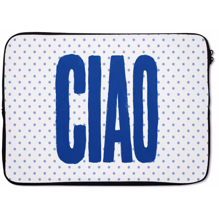 Laptophoes - Ciao - Stippen - Roze - Wit — 1