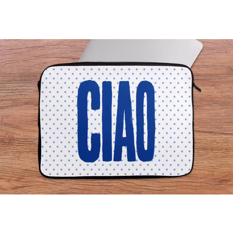 Laptophoes - Ciao - Stippen - Roze - Wit — 2