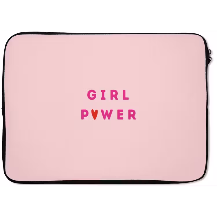 Laptophoes - Girl power - Roze - Hartje — 1