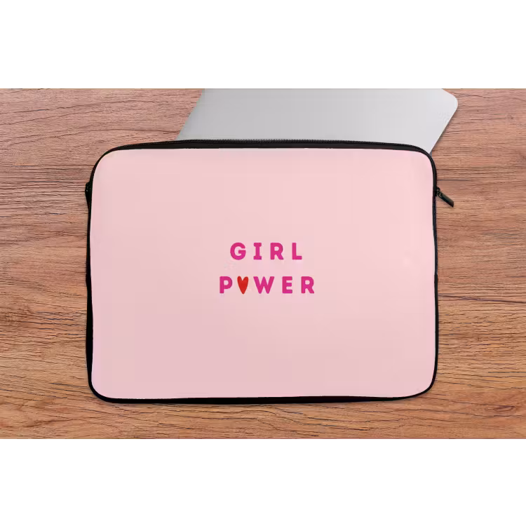 Laptophoes - Girl power - Roze - Hartje — 2
