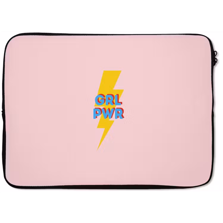 Laptophoes - Grl pwr - Bliksem - Roze — 1