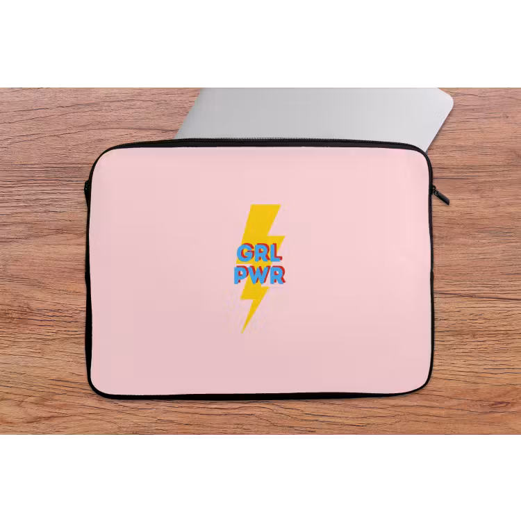 Laptophoes - Grl pwr - Bliksem - Roze — 2