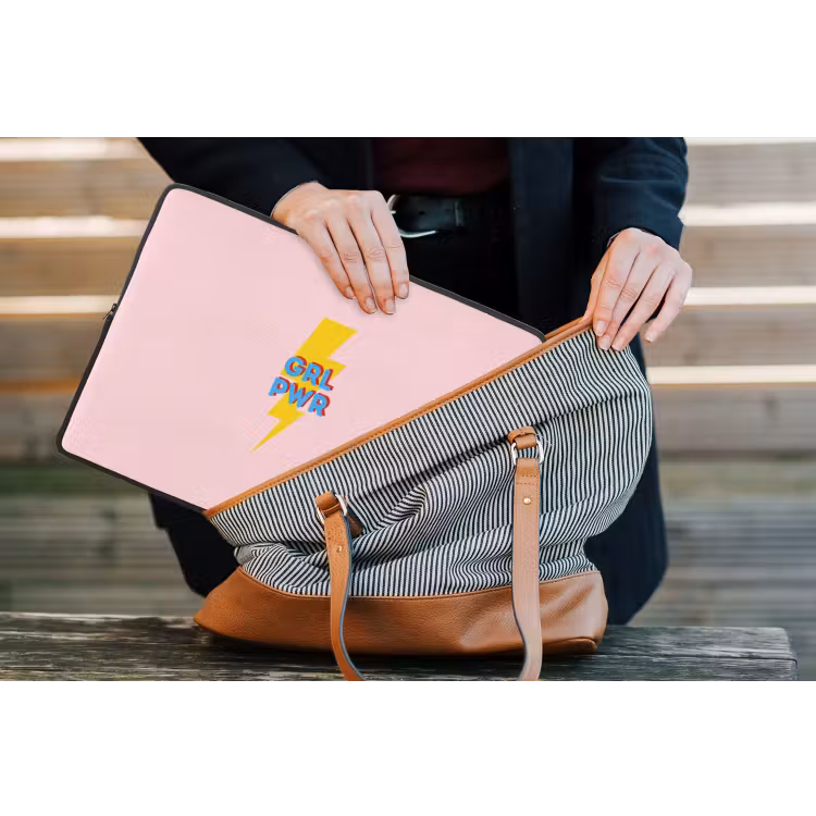Laptophoes - Grl pwr - Bliksem - Roze — 4
