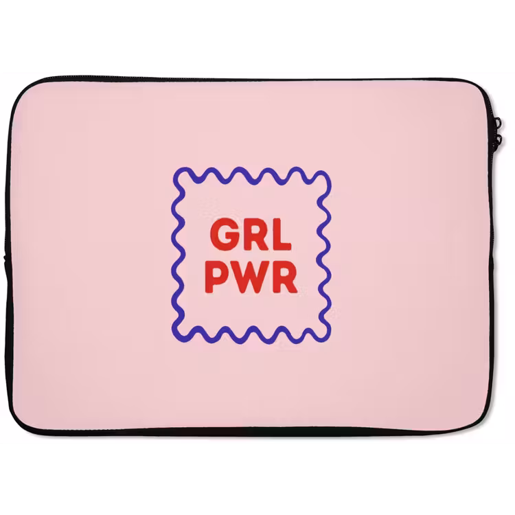 Laptophoes - Grl pwr - Roze - Kader — 1