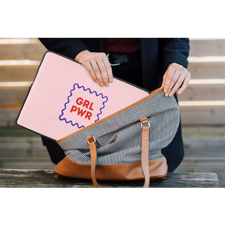Laptophoes - Grl pwr - Roze - Kader — 4
