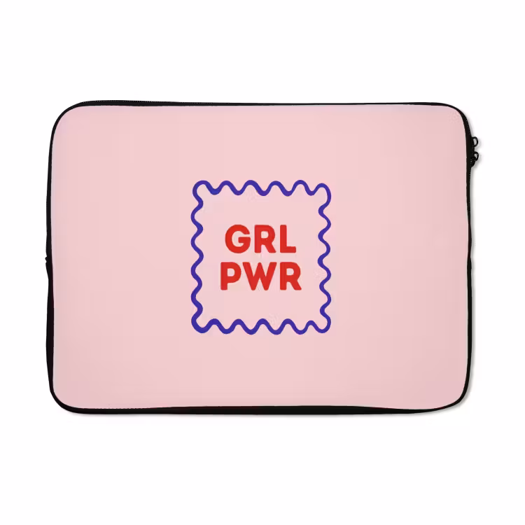 Laptophoes - Grl pwr - Roze - Kader — 5