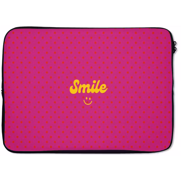 Laptophoes - Smile - Stippen - Roze — 1
