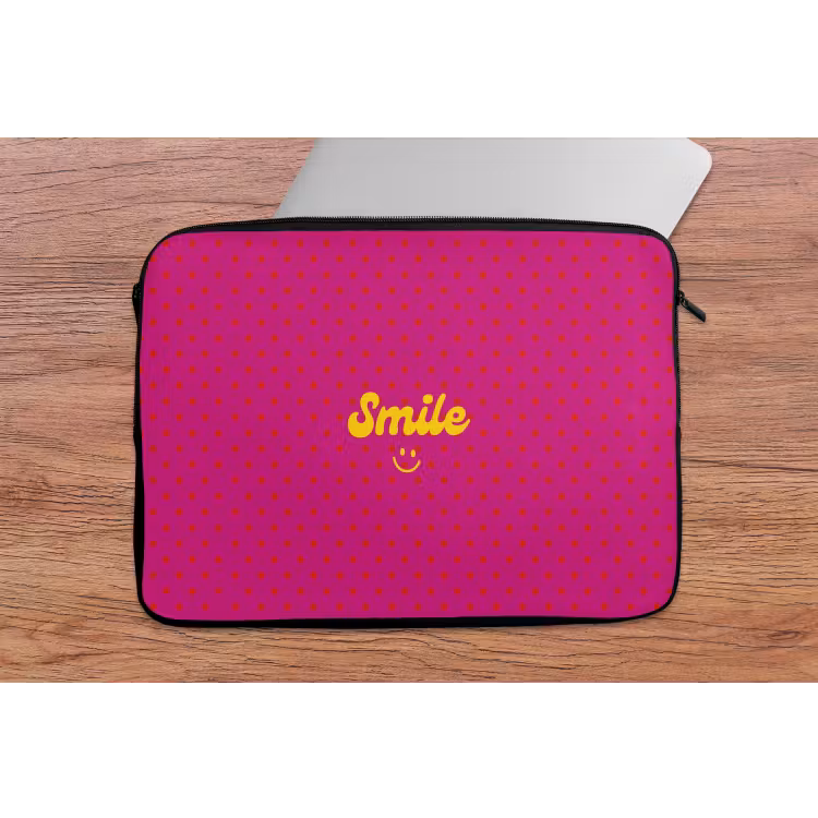 Laptophoes - Smile - Stippen - Roze — 2