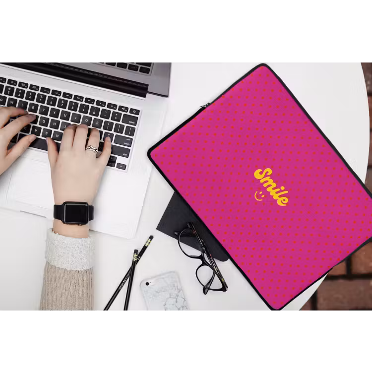 Laptophoes - Smile - Stippen - Roze — 3