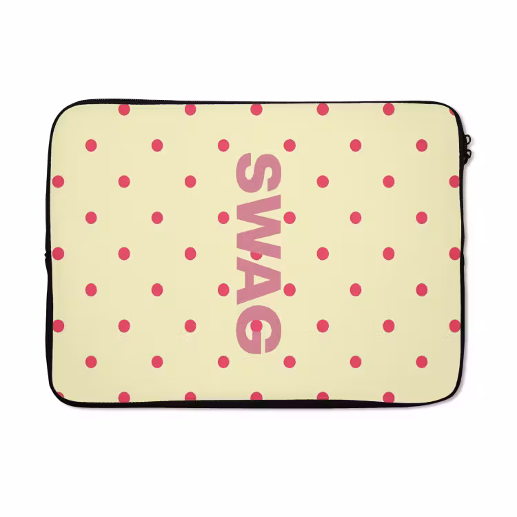 Laptophoes - Swag - Roze - Stippen - Geel — 5