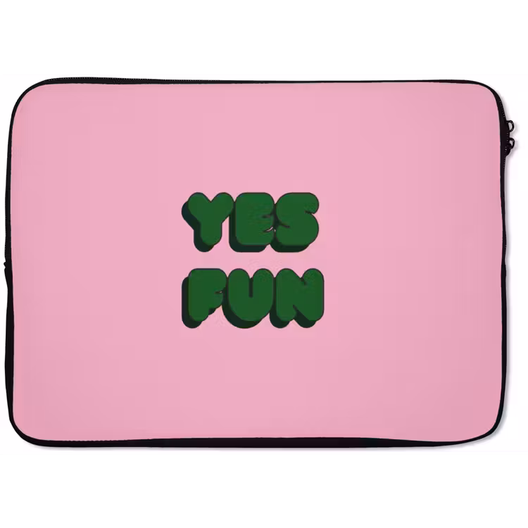 Laptophoes - Yes fun - Groen - Roze — 1