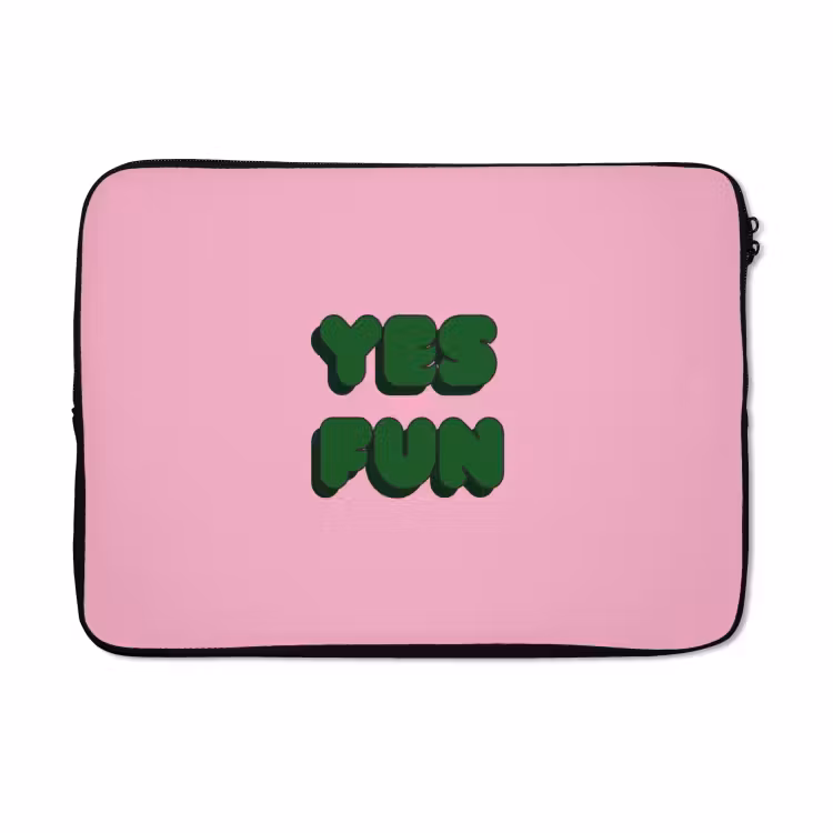 Laptophoes - Yes fun - Groen - Roze — 5