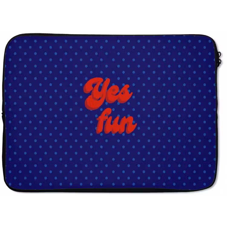 Laptophoes - Yes fun - Rood - Blauw - Stippen — 1