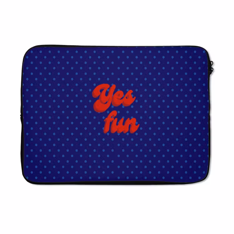 Laptophoes - Yes fun - Rood - Blauw - Stippen — 5