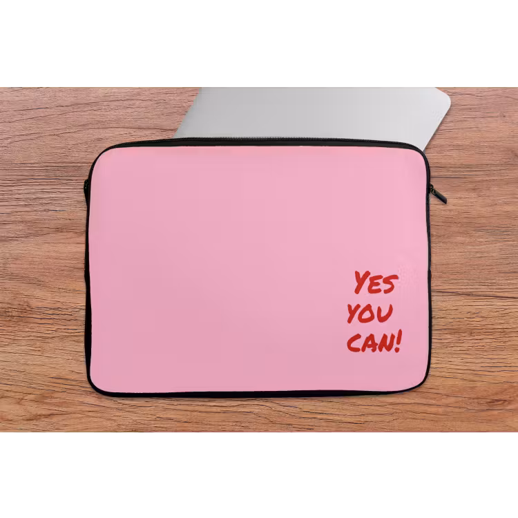 Laptophoes - Yes you can do it - Rood - Roze — 2