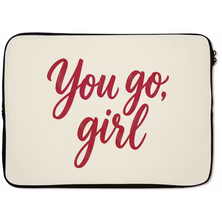 Laptophoes - you go girl - Rood - Wit — 1