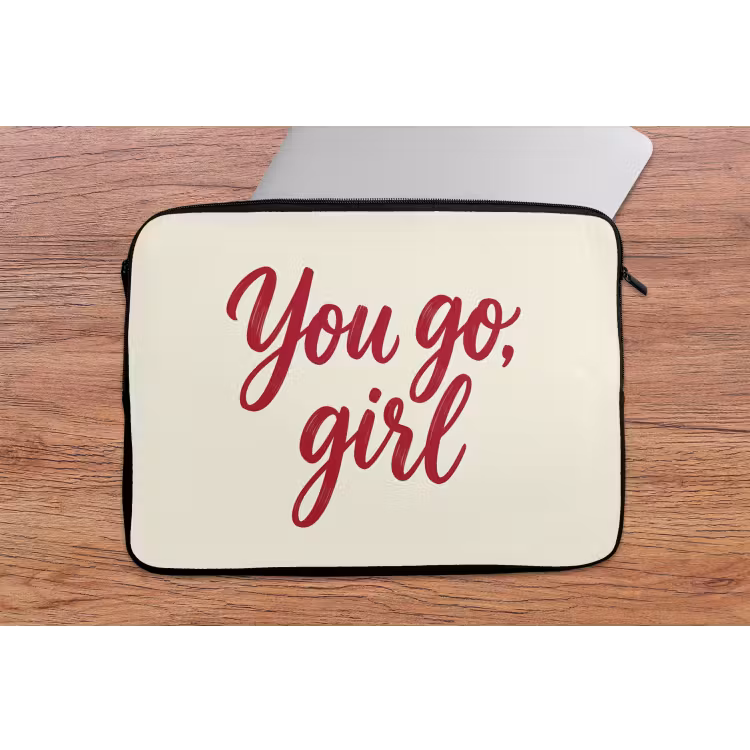 Laptophoes - you go girl - Rood - Wit — 2