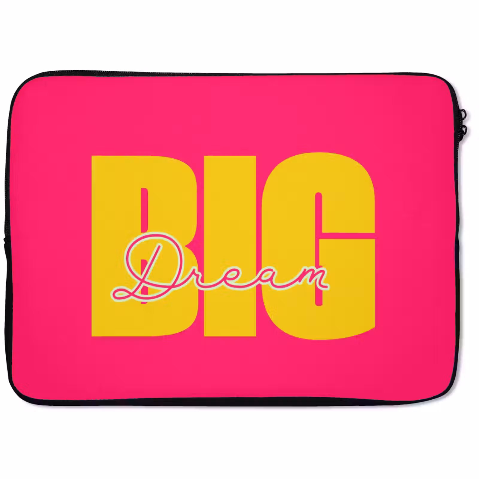 Laptophoes - Dream big - Roze - Geel - Minimalistisch — 1