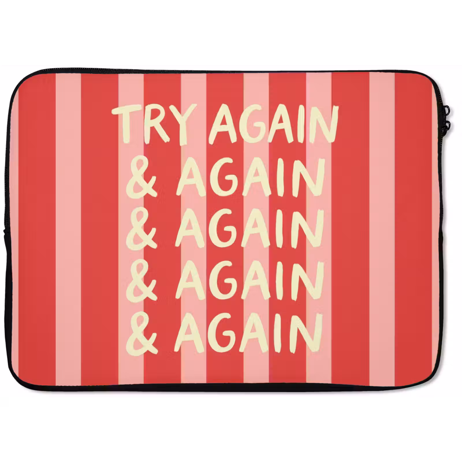 Laptophoes - Strepen - Rood - Try again — 1
