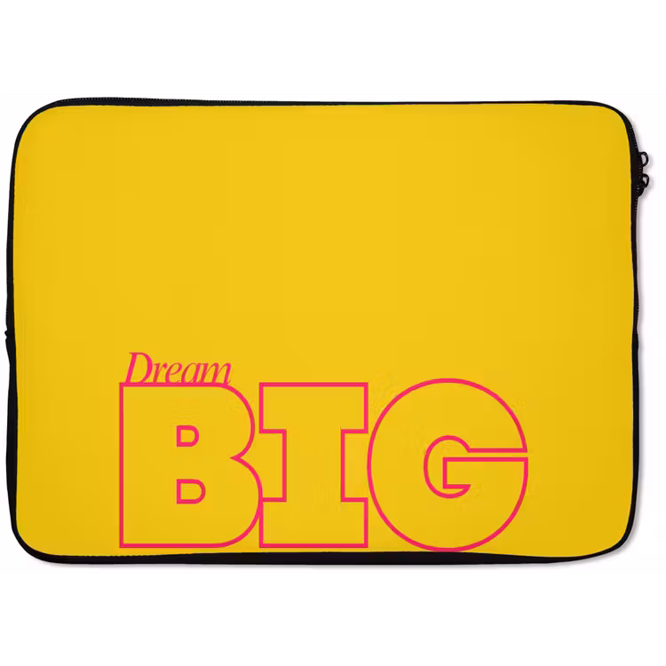 Laptophoes - Dream big - Geel - Grafisch — 1